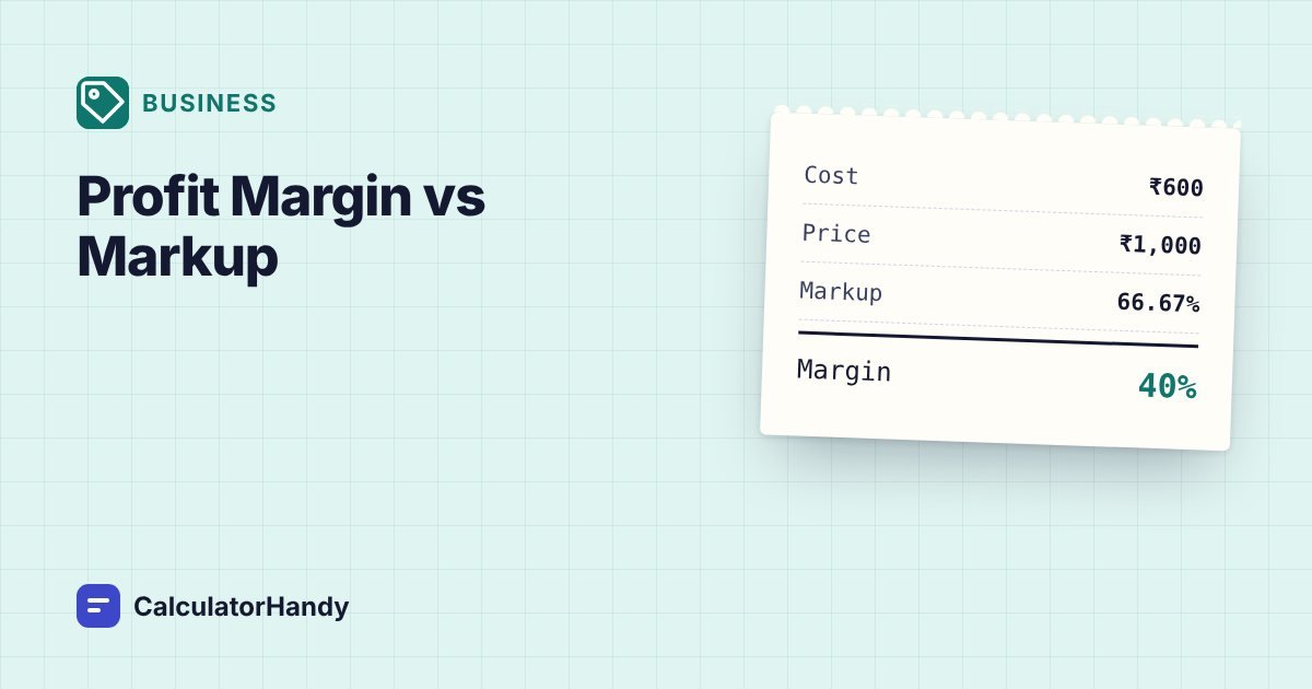 Profit Margin vs Markup: The Difference That Changes Your Prices